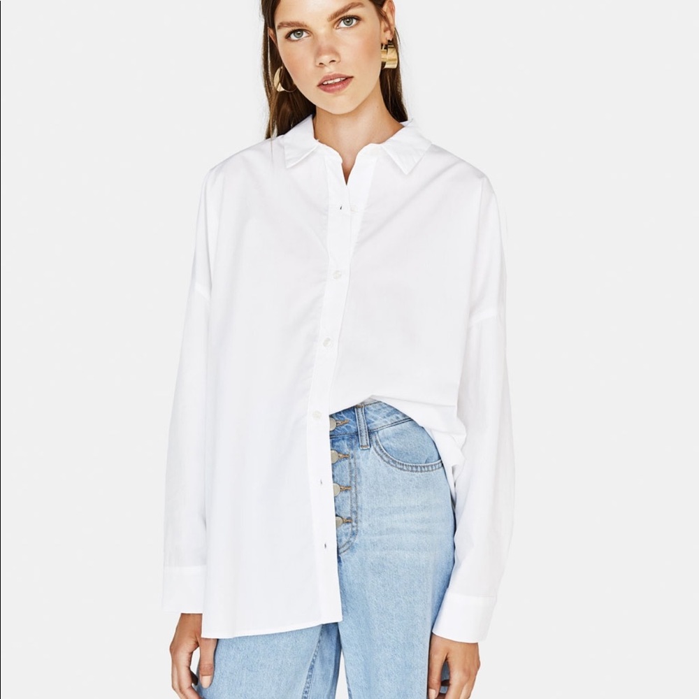Oversized Poplin Shirt White